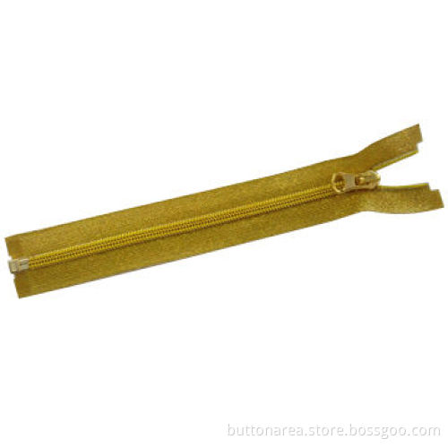 5# Nylon Zipper, Shiny Gold Teeth and Tape